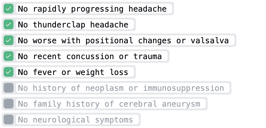 Dilato acting as a visit checklist